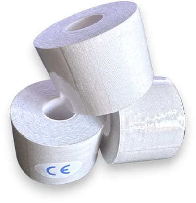 Inuk - Kinesiotape - Sporttape - Premium Quality - 3 rollen Wit - Watervast - IOC - Topsport - voorkom blessures