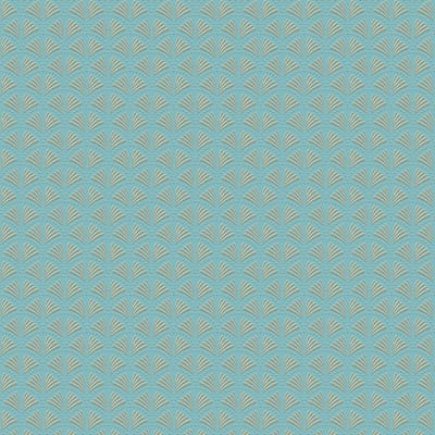 Grafisch behang Profhome 379574-GU vliesbehang licht gestructureerd design glanzend turkoois goud blauw 5,33 m2