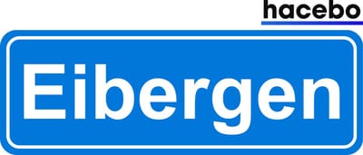 Hacebo - Plaatsnaam Sticker - 29x10 CM - Eibergen sticker - Verkeersborden sticker - grappige cadeaus - Eibergen