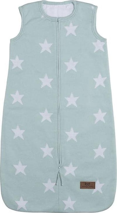 Baby's Only Gebreide baby slaapzak Star - Mint/Wit - 90 cm - 6-18 maanden - 4 seizoenen