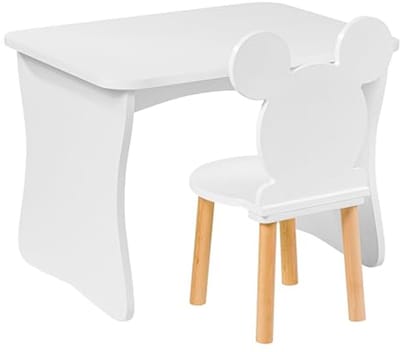 Houten Kinderbureau 70 x 52 x 49 cm met Stoel voor Kinderen van 3 tot 7 Jaar