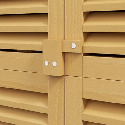Wishdor - Tuinkast - Lameldeuren - Schuin Dak - Voor Tuin - Hout - Geel - 87 x 46,5 x 160 cm