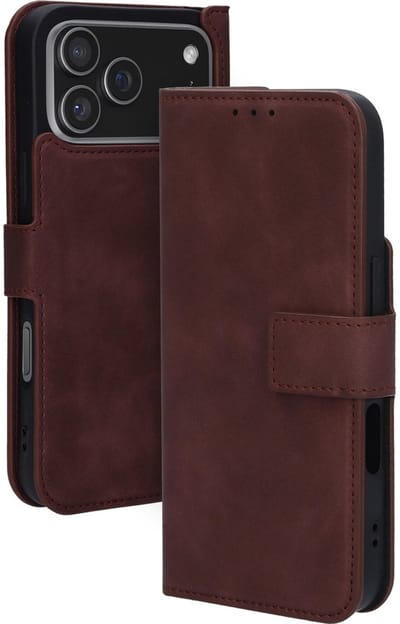 Mobiparts hoesje geschikt voor Apple iPhone 17 Pro Max Apple iPhone 18 Pro Max - Wallet/Boekhoesje - Eco Leer - Magneet Sluiting - Opberg vakken - Paars Rood