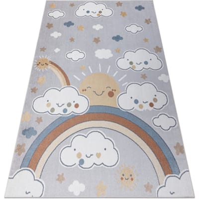 Kleden Rugsx Tapijt BONO 8437 Wolken, lucht, lichtgrijs / 80x150 cm