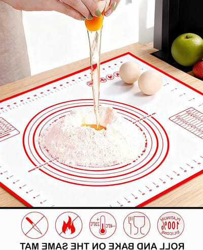 Grote Silicone Bakmat 70×50 cm, Antislip Werkmat voor Brood, Pizza en Fondant, Voedselveilig en BPA-vrij