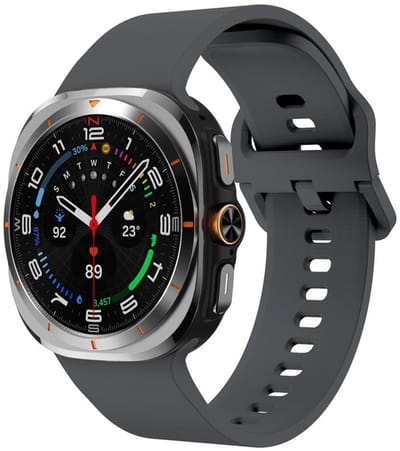 Siliconen bandje - geschikt voor Samsung Galaxy Watch Ultra (47mm) / Ultra 2025 (47mm) - gespsluiting - donkergrijs