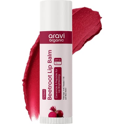 Aravi Biologische Bieten Getinte Lippenbalsem SPF 50 PA+++ | Kojiczuur, Ceramide, Peptide & Vitamine E | Mannen & Vrouwen | 5g white