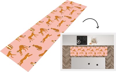 Keukenloper - Loper keuken - Cheetah - Patroon - Kat - 200x50 cm - Keukenloper vinyl