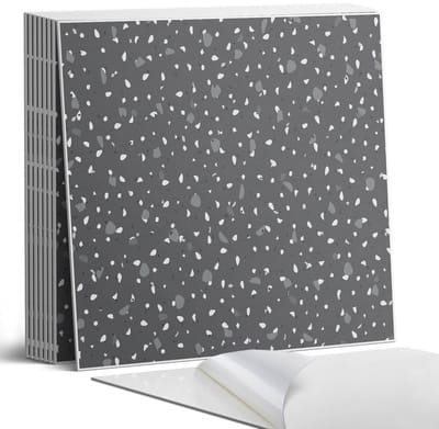 Coloray Plaktegels - Patroon met kleine stippen Portugese Tegels - 30 cm x 30 cm - Grijs Plaktegels - 9 stuks - Vierkant PVC Tegels - Plaktegels Keuken - Zelfklevende Vloertegels - Vinyltegels Vloer Zelfklevend - Zelfklevende Tegels