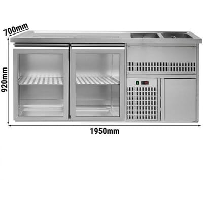 GGM Gastro Biertheke Premium PLUS - 1950x700mm - 2 Glastüren