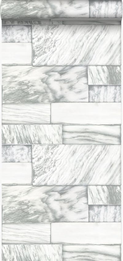 Origin Wallcoverings behang marmeren stenen gebroken wit - 337254 - 53 cm x 10,05 m
