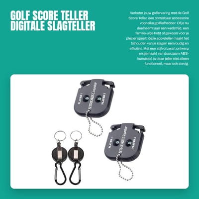 Dailygoods- Golfscoreteller - Digitale Slagteller - 2 Spelers - Intrekbare Sleutelhanger - ABS-Kunststof - Geschikt voor Outdoorsport