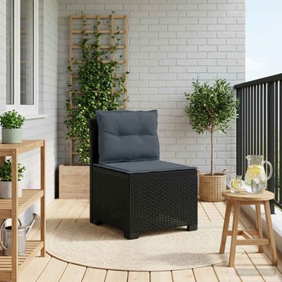 vidaXL - Eén-zits - Tuin - Sofa - met - Kussens - Rieten - Look - PP - Antraciet