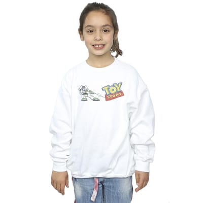 Disney Meisjes Toy Story Buzz Trekkende Logo Sweatshirt (Wit)