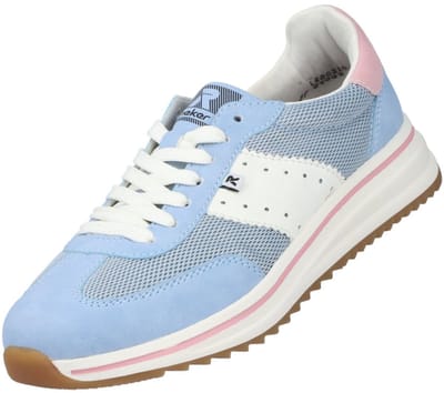 Rieker dames veterschoenen lichtblauw - extra breed