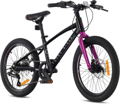 Kinderfiets - Jongensfiets Meisjesfiets - Vrije Tijd Fietsen - Aluminium Frame - 20 Inch - Zwart Violet