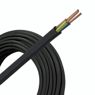 VMVL (H05VV-F) kabel 3x1mm2 zwart per rol 100 meter