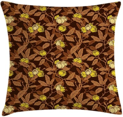 ABAKUHAUS Bloemenkussenhoes – Dubbelzijdig 40x40 cm – Seal Brown en Multicolor