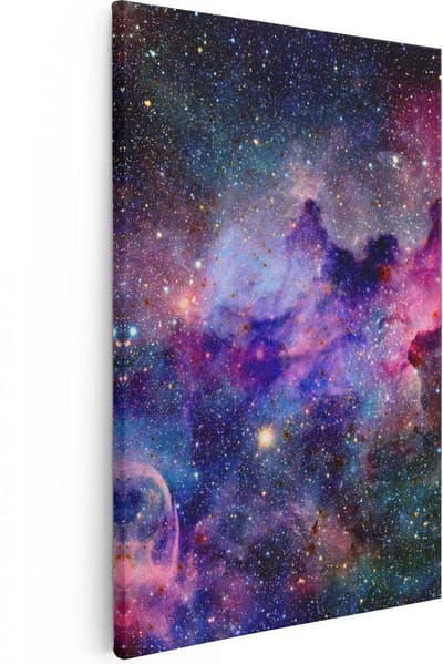 Artaza Canvas Schilderij Universum - 20x30 cm - Klein - Wanddecoratie Sterren - Muurdecoratie Ruimte - Kamer Accessoires Woonkamer
