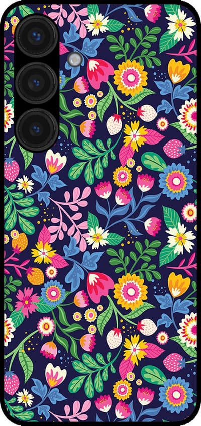 Smartphonica Telefoonhoesje geschikt voor Samsung Galaxy S24 met bloemen opdruk - TPU backcover case flower design geschikt voor Samsung Galaxy S24