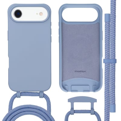 imoshion Hoesje - Geschikt voor iPhone 17 Air - Color Backcover met afneembaar koord geschikt voor MagSafe - Ash Blue