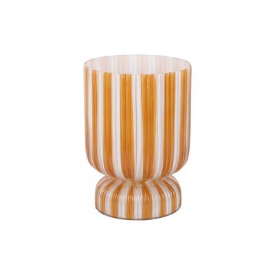 Present Time Vaas Raydo Retro - Mango - 20.5x20.5x21.25cm - Glas - Modern - Bloemenvaas - Woondecoratie - Decoratieve vaas voor woonkamer of slaapkamer
