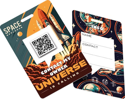DynaTag Bagagelabel Kofferlabel met QR-code - Space Traveler