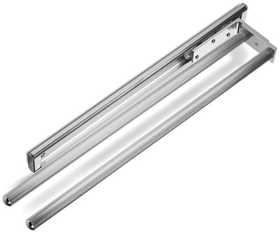 SOTECH Aluminium Handdoekhouder TED 2-armig gepolijst chroom (450 - 730 mm, uitschuifbaar, draaibaar) telescopisch handdoekrek geschikt voor badkamer of keuken