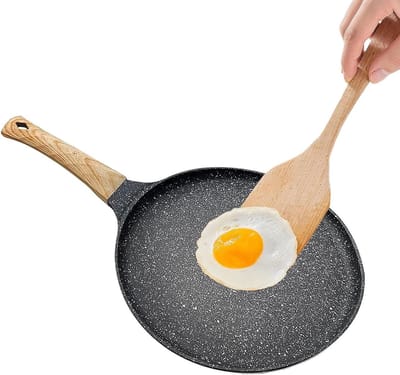 Crêpe Pan - Burger Pan Ei - Pannenkoeken Bakken - Antiaanbaklaag - 24 cm - Zwart