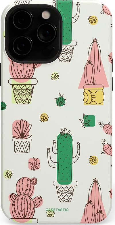 Casetastic Hoesje Geschikt voor Apple iPhone 13 Pro Max Magsafe - Stijlvolle Beschermende Duo-layer Case - Vrolijke cactus
