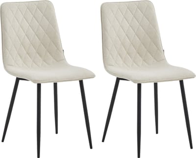 Colenis® - Elise Eetkamerstoel - Set Van 2 - Beige - Fabb Stof - Industrieel