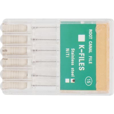 Lime endodontique K en acier inoxydable professionnel Accessoire d'outil dentaire(21mm 0.8in ) white