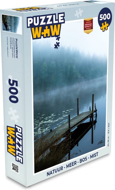 Puzzel Natuur - Meer - Bos - Mist - Legpuzzel - Puzzel 500 stukjes