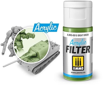 AMMO by Mig Jimenez Modelbouwdecoratie - MIG 0810 Acrylic Filter Bright Green - 15ml Effecten potje