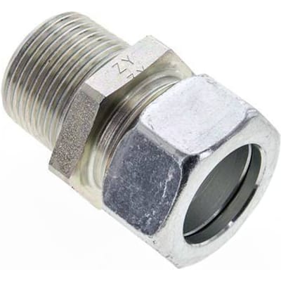 1'' NPT Buitendraad x 28L Verzinkt Stalen Rechte Snijring Koppeling 160 Bar DIN 2353