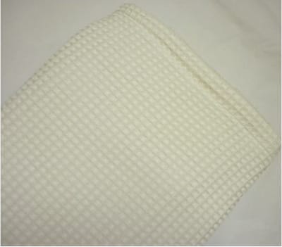Oogappel Wafelstof Teddy Deken Kinderwagen Wieg 60x80cm-Offwhite