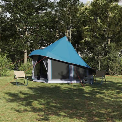 vidaXL - Tipi - Tent - met - dak - met - opslag - Blauw - 404 - x - 370 - x - 270 - cm - taft