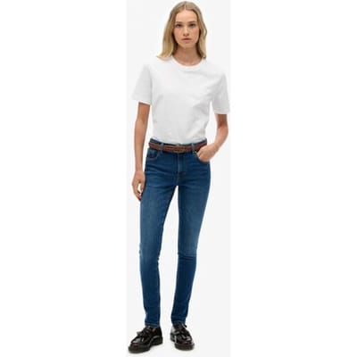 Superdry Skinny Jeans van Biologisch Katoen met Middelhoge Taille Blue Grootte: 32/30