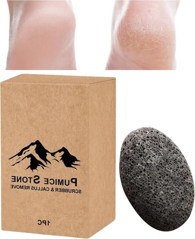 Voetschraper Vijl - Eelt Remover - Voetverzorging Thuis - Natuurlijke Puimsteen - 63.5 gram - Grijs