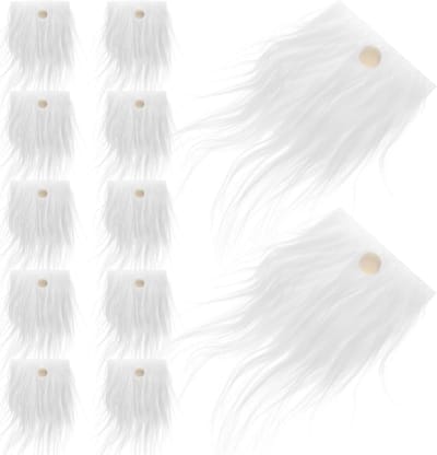1 set nepkralen en houten ballen voor knutselen, voorgesneden kabouterhaar, DIY kerstdecoraties, 12 baarden en 12 houten ballen