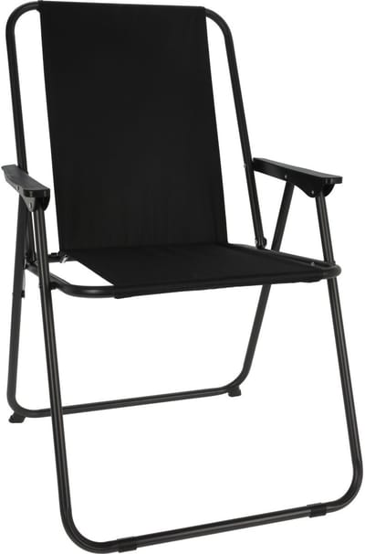 Redcliffs Klapstoel unica - zwart - opvouwbaar - 75 x 38 cm - metaal/polyester - campingstoel/tuinstoel