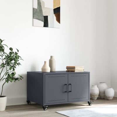 vidaXL - Salontafel - 68x50x43,5 - cm - staal - antracietkleurig