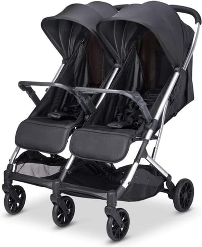 White-Label® Duo Kinderwagen - Buggy - Tweeling - Wandelwagen - Zwart