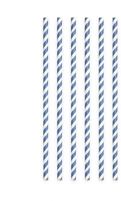40 Papieren Rietjes Donkerblauw - 6mm x 197mm - Set van 2 Pakjes (40 stuks) - Themafeest, chique borrel & feestversiering verjaardag