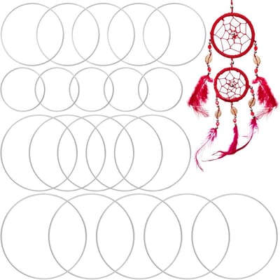 Metalen Knutselringen - Draadringen Decoratie - Bloemenkrans Maken - Set van 20 stuks - Verschillende Maten - Zilverkleurig