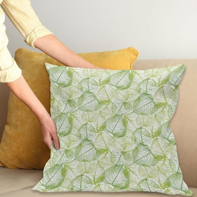ABAKUHAUS Kussenhoes – Bladeren Digitaldruk – 40x40 cm – Limoen Groen