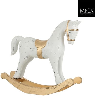 Mica Decorations - Hobbelpaard - 50 x 11 x 42 cm - Wit