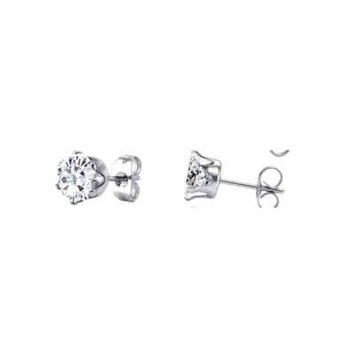Aramat Jewels | Oorbellen | Stalen Oorstekers met Transparante Zirkonia - Rond | 5mm | | | Staal | Kinderen, Volwassenen | Verkleurd niet