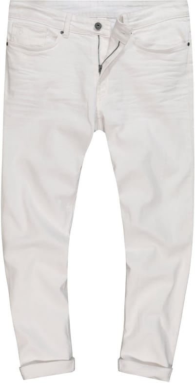 JP 1880 - Heren - Jeans 5-Pocket Straight-Fit/134 - Wit denim - Maat 26