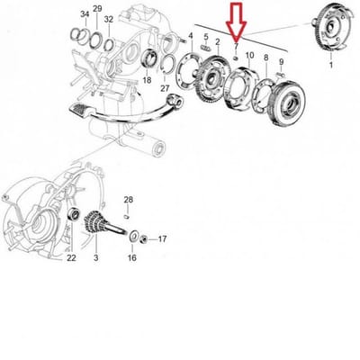 Afstandsbussen koppelingsklok RMS voor scooter Piaggio 125 Vespa ET3 078594